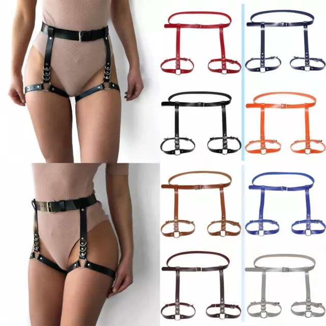 Ring Body Harness Belt PU Leather Waist Leg Thigh Suspenders Garter Belt Strap