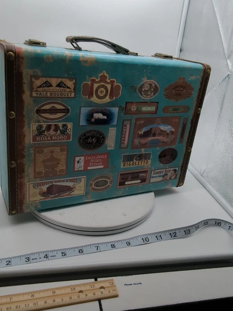 Maleta decorativa, forrada para almacenamiento aspecto muy fresco NUEVO hecho para parecer viejo