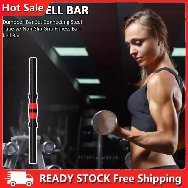 Dumbbell Bar Set Connecting Steel Tube w/ Non-Slip Grip Barbell Bar (35cm)