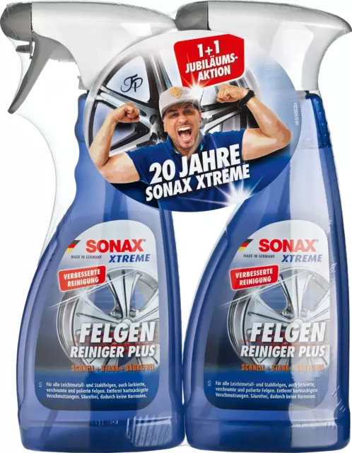 SONAX XTREME FelgenReiniger PLUS 1+1 AKTION 2x 500 ml Profi Felgen Reiniger