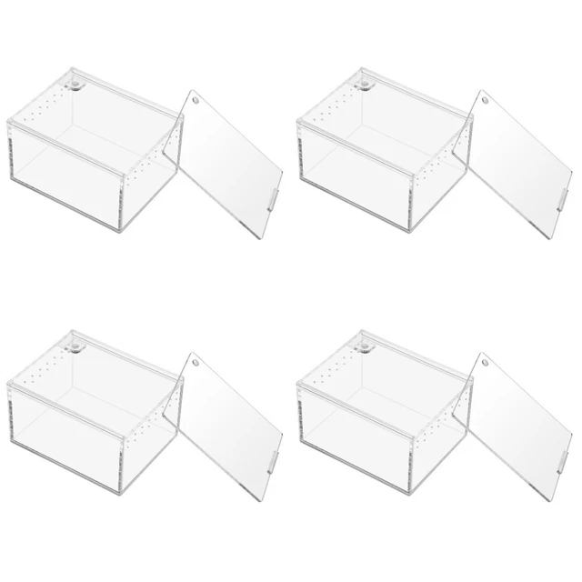 4x Reptile Containers Reptile Terrarium Cricket Home