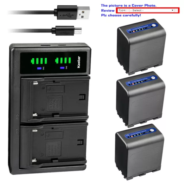 Kastar Battery LTD2 USB Charger for Sony NP-QM91D NP-FM90 QM91 BC-VM50 BC-V650