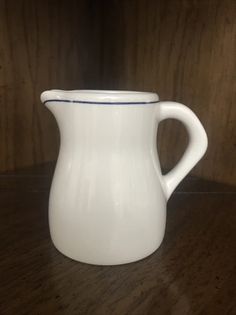 Dudson Duraline Finest Vitrified Creamer Milk Jug Cobalt Blue Pin Stripe England