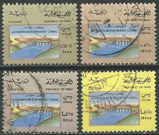 Irak Iraq 1978 used Mi.D364/67 Dienstmarken Official Stamps Staudamm Dam [gc536]