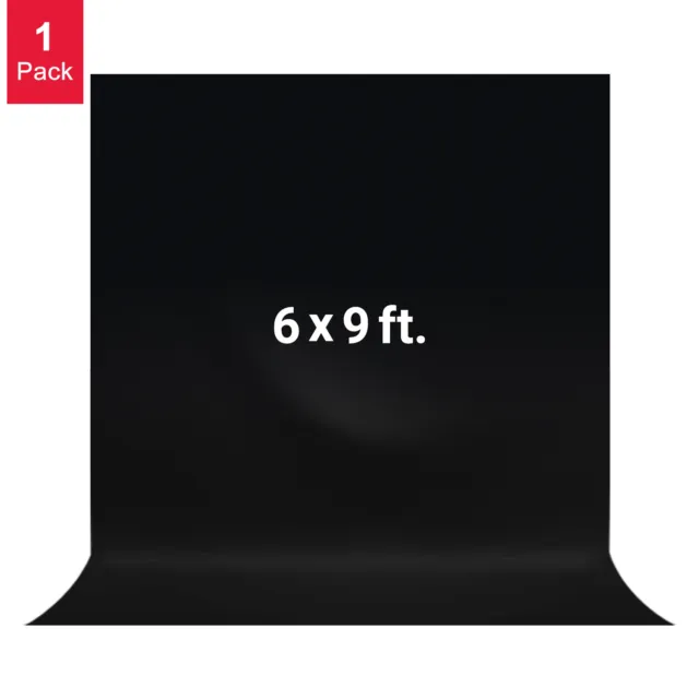 LS 6x9 ft. Non-gloss Reusable Black Muslin Backdrop for Photo Video Studio