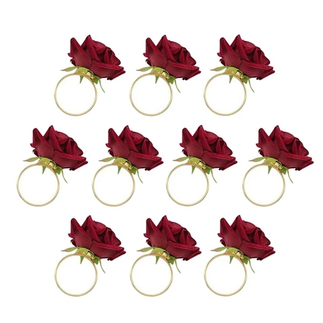 10 pz asciugamano a forma di rosa rossa fibbia tovagliolo festa matrimonio San Valentino I9A6