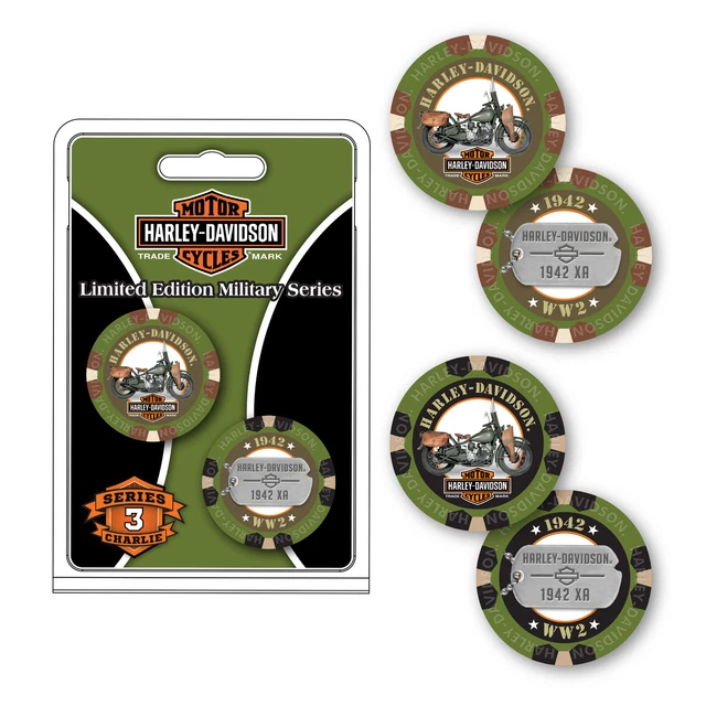 HARLEY DAVIDSON MILITARY Series Charlie Poker Chips 2 Pack Limited