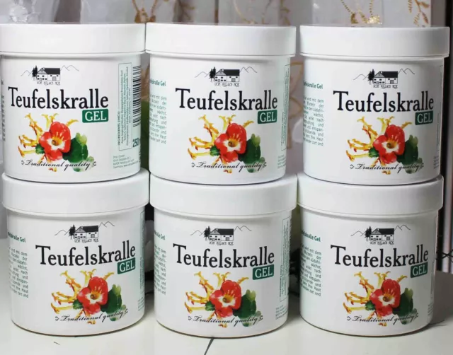 6x250ml vom Pullach Hof Teufelskralle Gel Traditional quality Hautpflege Creme