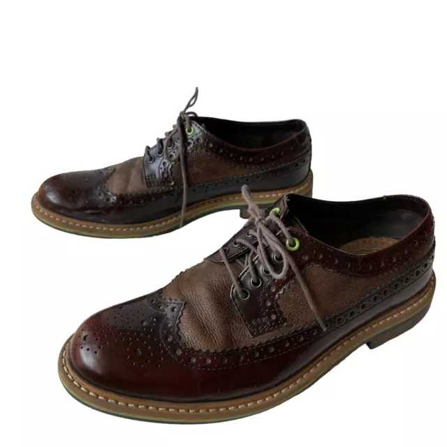 CLARKS OXFORDS BROWN Leather Lace Up Dress Shoes Green Preppy Men's ...