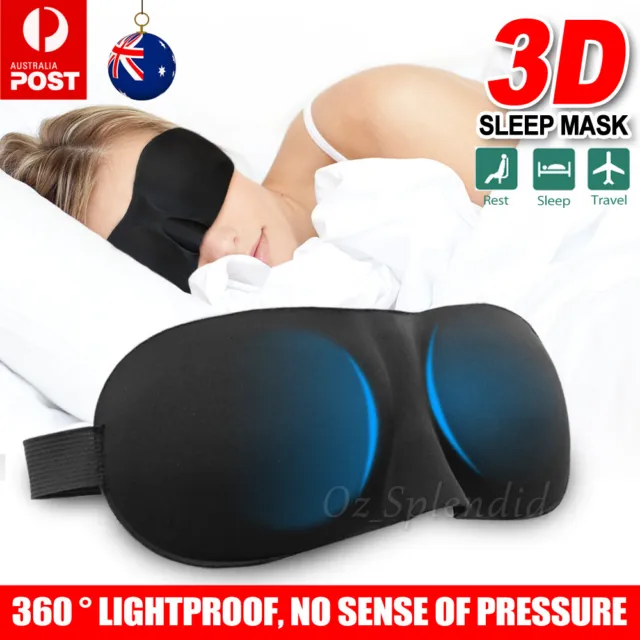 3D Sleeping Eye Mask Blindfold Sleep Travel Shade Relax Cover Light Blinder Soft