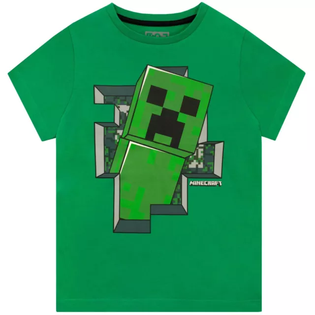 Minecraft T-Shirt Kids Boys 4 5 6 7 8 9 10 11 12 13 14 Years Top Tee Green