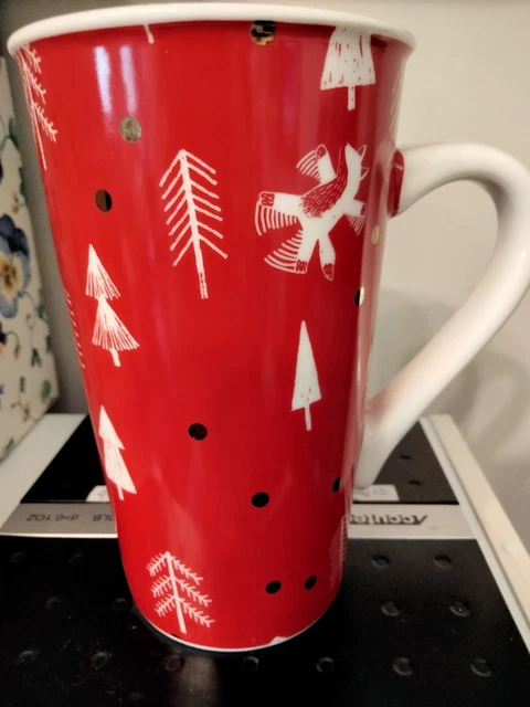 STARBUCKS 2019 Christmas Winter Holiday Red Tall Coffee Mug Trees 16oz