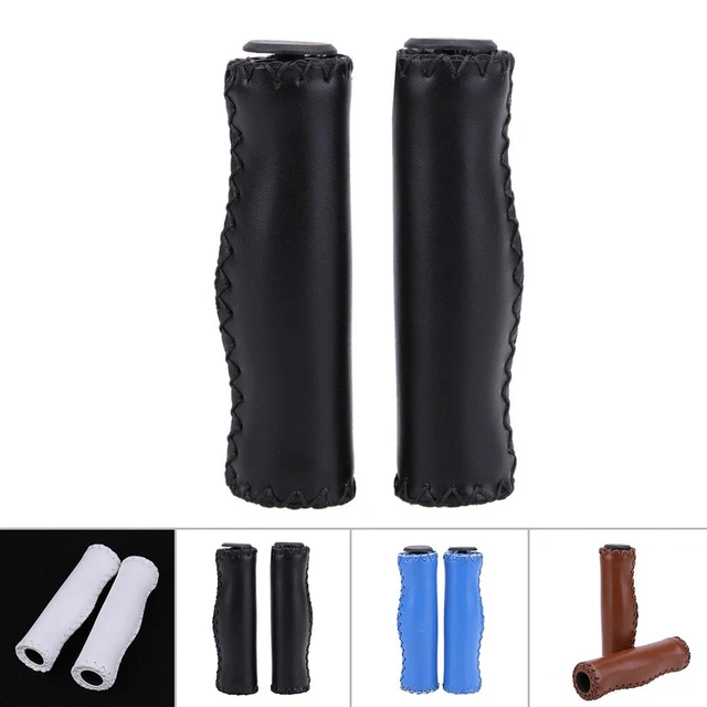 1Pair Beach Cruiser Bike Bicycle Leather Handlebar Cover Grips Bar Cap
