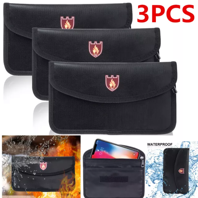 2200℉ Fireproof Water Resistant Money Bag Safe Envelope Cash Document Bag Pouch