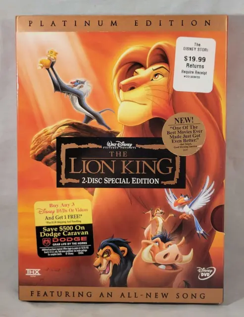 Walt Disney's The Lion King 2 Disc Special Edition DVD Sealed
