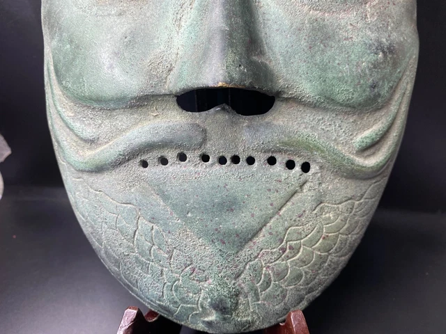 Old ancient 12th century style Bronze Persian Face Mask 3