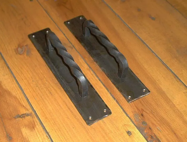 Pair Rectangle Wrought Iron Door Handles Pulls by PCBS Glad to do custom work