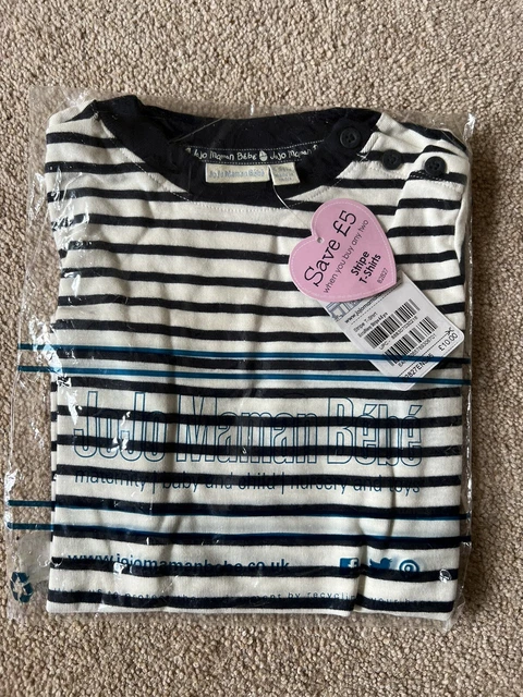 Jojo Maman Bebe Boys Striped Short Sleeved Tee Shirt Brand New Aged 4-5
