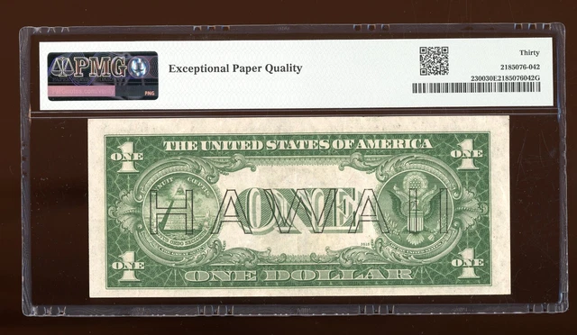 DBR 1935-A $1 Silver Hawaii SC Block Fr. 2300 PMG 30 EPQ Serial S47297374C 2