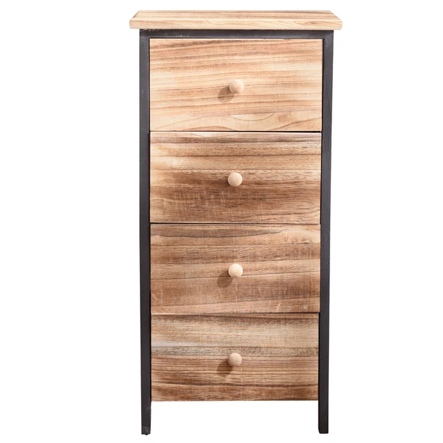 Cassettiera 4 Cassetti King Home In Legno E Stoffa Ecru – Dimensioni 59x28x50 Cm, Leggera E Pratica Per Camere E Soggiorni