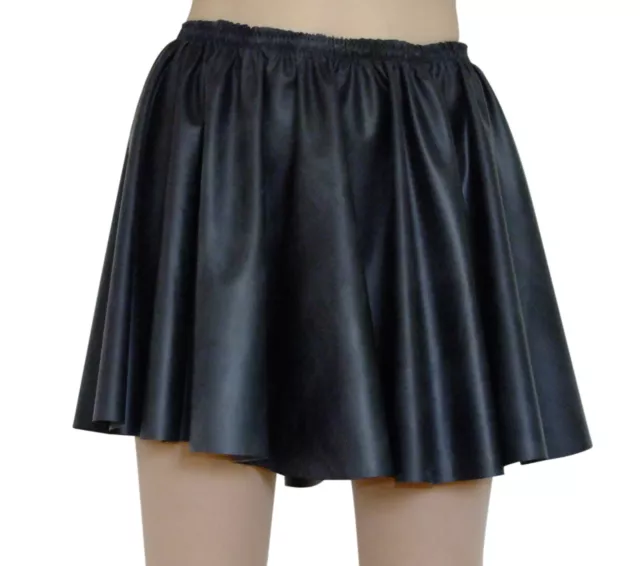 Black Rubber Circle / Skater Skirt, Full, Swingy, Latex Silicone Mix, L XL 2XL