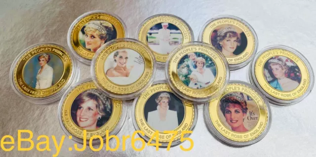 10 Princess Diana collectable coins - the people’s Princess gold plated coins