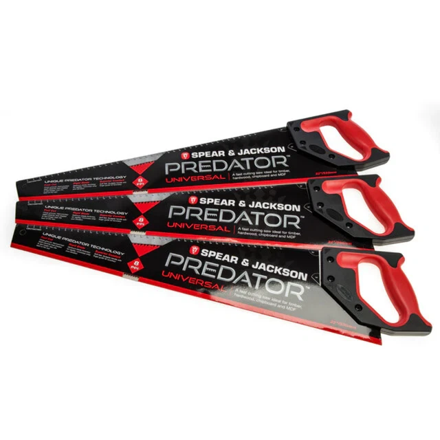SPEAR & JACKSON B9822 Predator Universal Hand Saw Triple Pack 550mm (22