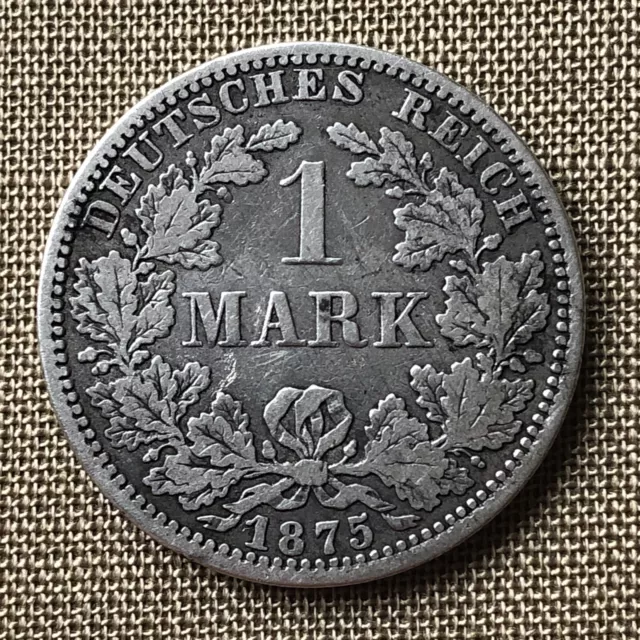 1 Mark 1875 A, Deutsches Kaiserreich , 900er Silber, Erhaltung siehe Fotos.   A2