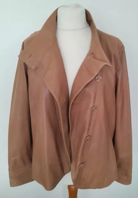 LAKELAND - Soft REAL LEATHER Jacket LIGHT TAN 16/18