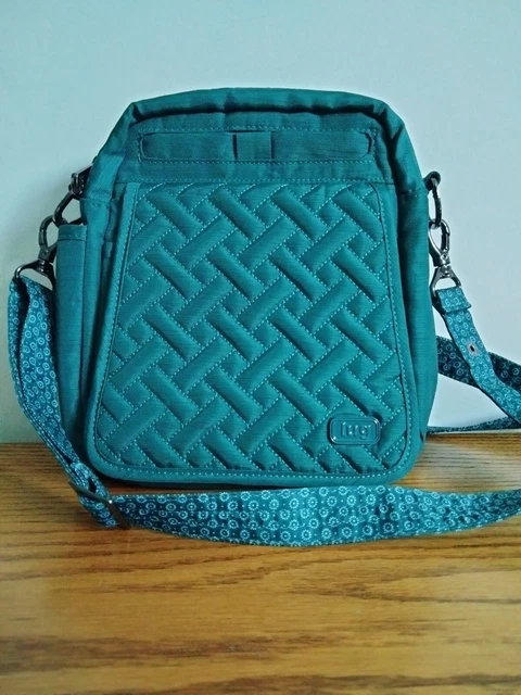 Lug Flapper Emerald Quilted Crossbody Shoulder Purse Organizer Travel Bag. RFID