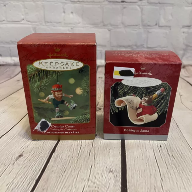 Lot HALLMARK Keepsake 2001 CREATIVE CUTTER ELF 1998 Writing To Santa Mouse