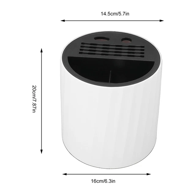 (White)Knife Block Holder Multiple Slots Installation Universal Plastic