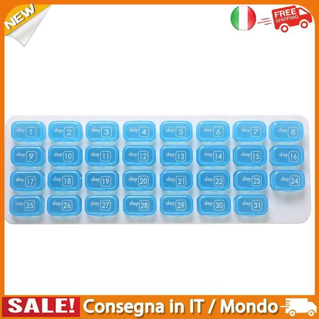 IT 31 Grids Pill Box Case One Month Pill Medicine Container Organizer (Blue)