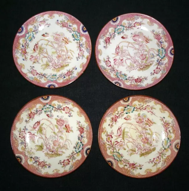 Sarreguemines Decor Minton 4 Sous Tasses Porcelaine N°216 (Lot 2)