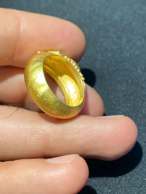 Ancient Gold ring from south east Asia with beautiful Ruby light stone 4