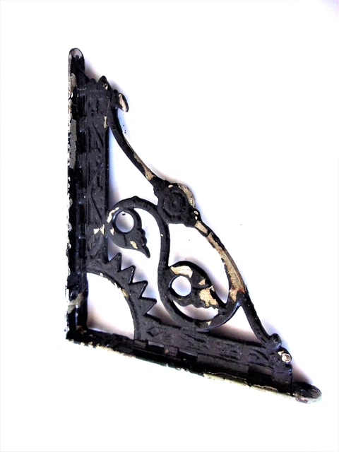 Antique Vintage Cast Iron Salvage Chippy Ornate Victorian Shelf Bracket Support