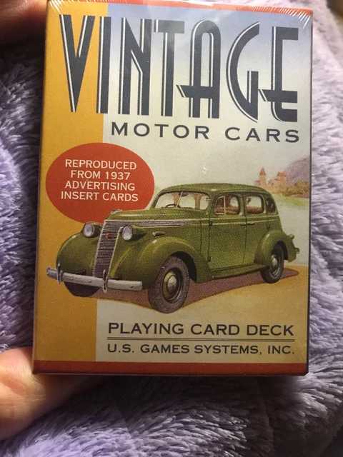 VINTAGE MOTOR CARS AUTO PLAYING CARDS from 1937 ADVERTISING Deck Game