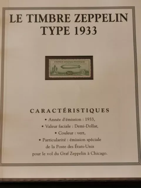 Poste Aérienne "Le Timbre Zeppelin Type 1933"  Émission Spéciale Vol à Chicago