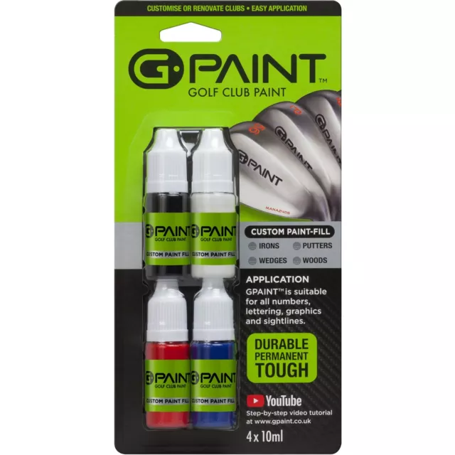 GPaint - Golf Club Infill Touch Up Paint - 4 Pack - Irons Woods Wedges Putters