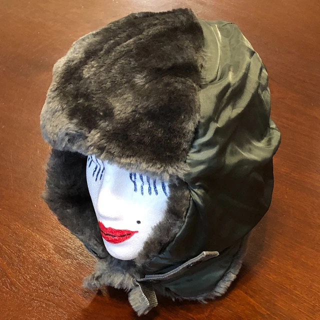 Vintage 80s US Air Force USAF Sage Green B-9B Winter Flyer's Helmet Liner LARGE Vintage 80s US Air Force USAF Sage Green B-9B Winter Flyer's Helmet Liner LARGE