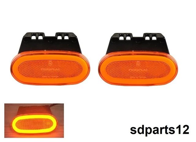 Lot De 4 Feux Gabarit LED Orange à Base Incurvée Pour Camion/fourgon/remorque, 12/24V, Neuf
