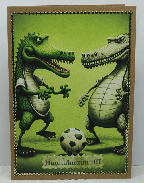 Geburtstagskarte Fußball-Design – Goldfarben, Mit Umschlag, Hergestellt In Frankreich