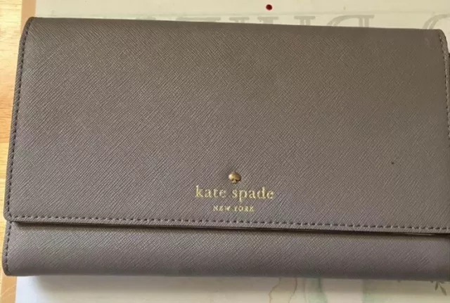 Kate Spade New York Leather Mikas Pond Phoenix Wallet Gray