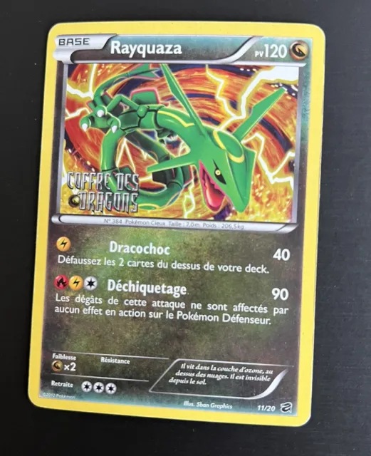 FRENCH Rayquaza Stamped Holo Promo 11/20 Dragon Vault Pokemon Card 2012 Pl/Ex