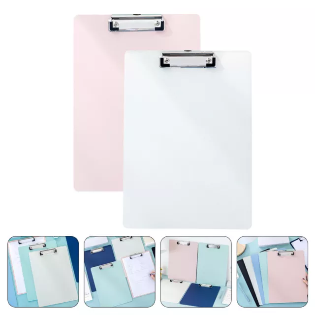 2 Pcs Pp Writing Pad Office Base Plate Letter Size Clipboard