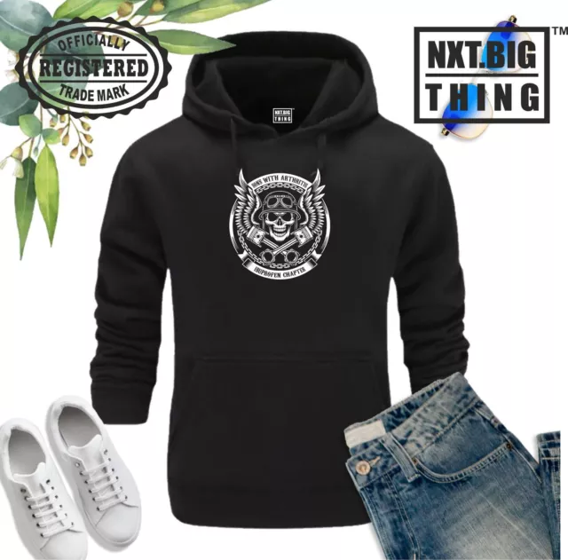 Skull & Wings Hoodie Bike Clothing Motorbike Motorcycle Cafe Racer Joke Gift Top