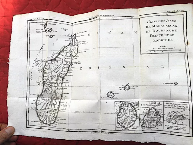 CARTE MAP MADAGASCAR ILE BOURBON REUNION  Histoire universelle Tome XXIII 1784
