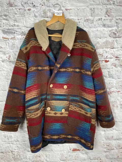 Woolrich XL South Western Coat Jim Carrey Dumb & Dumber Navajo Aztec Jacket VTG