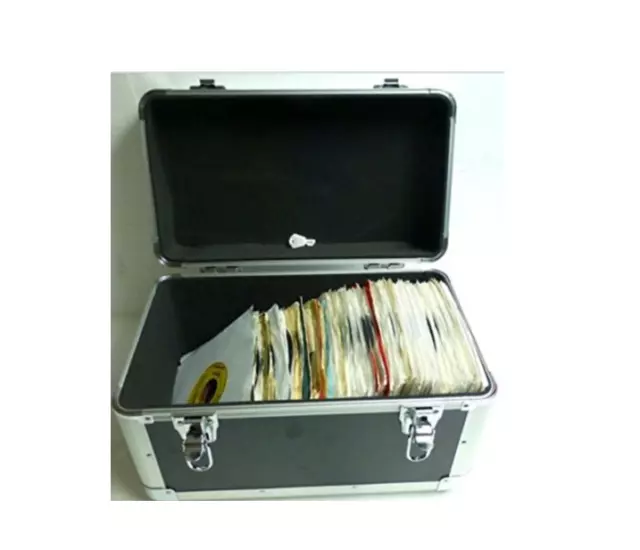 7" Vinyl Record Single Compartment Euro Style Case ( holds 150 plus 7" 45 rpm) .