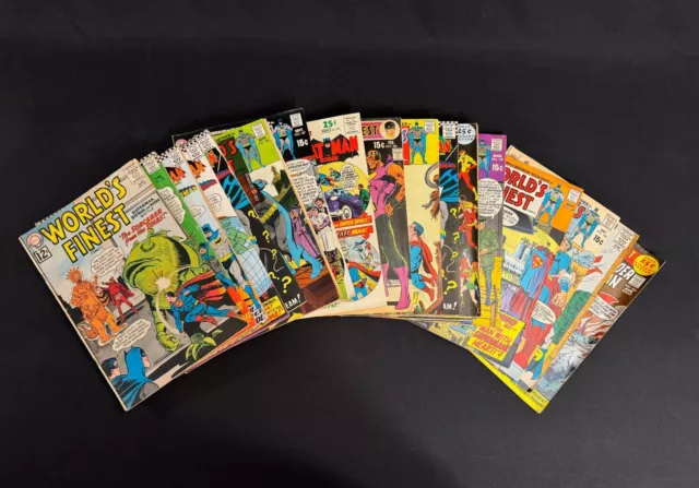 Vintage Dc Comics World's Finest Comic Book Lot Of 21 Superman Batman Silver Age